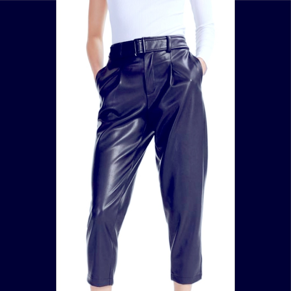 INC international Concept Faux Leather Crop pants